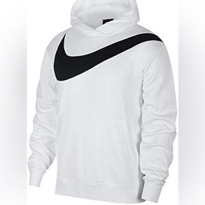 Nike Therma Men's HBR Basketball Training Dri-Fit Hoodie, White & Black, M EUC